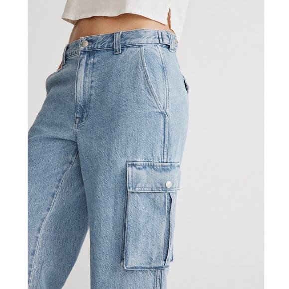 Madewell Low-Slung Straight Cargo Jeans in Coleman Wash NK883 Size 23 - Picture 9 of 12